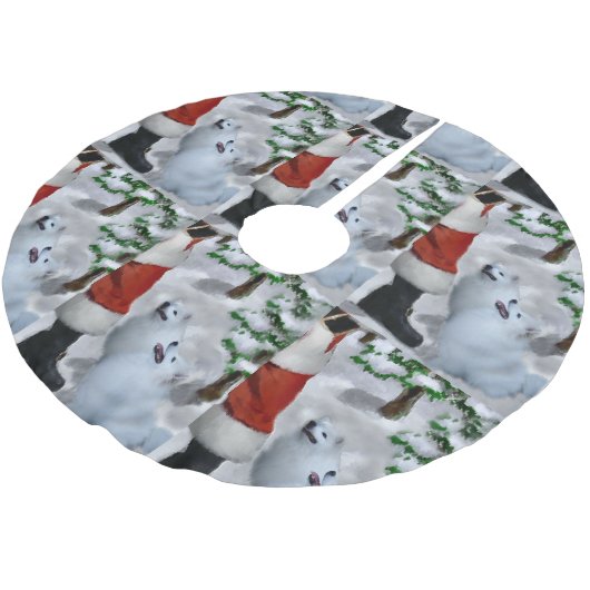 Jupon De Sapin En Polyester Brossé Noël Eskimo américain (Angle)