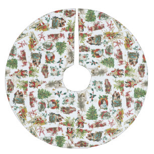 Jupon De Sapin En Polyester Brossé Noël Férié Rétro Vintage Fête