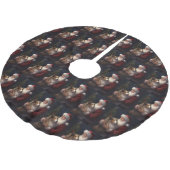 Jupon De Sapin En Polyester Brossé Noël festif de Shetland Sheepdog Père Noël (Angle)