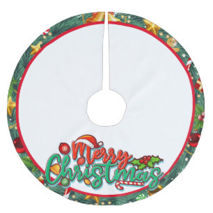 Jupon De Sapin En Polyester Brossé Noël festif personnalisé