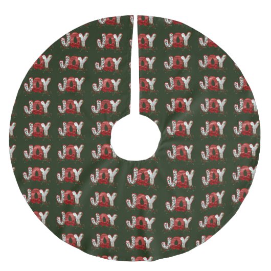 Jupon De Sapin En Polyester Brossé Noël Fête Joie (Devant)