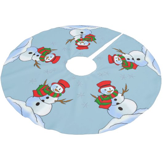 Jupon De Sapin En Polyester Brossé Noël gelé (Angle)