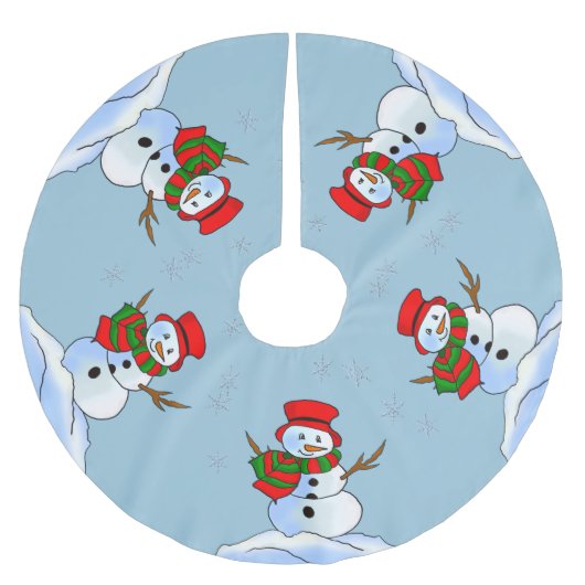 Jupon De Sapin En Polyester Brossé Noël gelé (Devant)