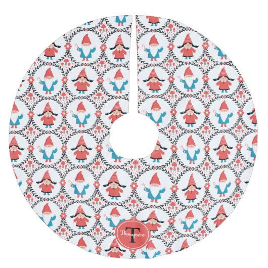 Jupon De Sapin En Polyester Brossé Noël Gnome personnalisé (Devant)