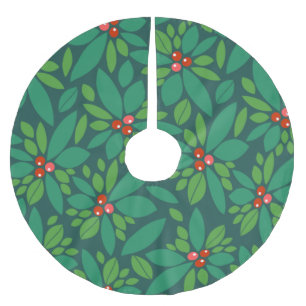 Jupon De Sapin En Polyester Brossé Noël graphique Holly