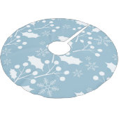 Jupon De Sapin En Polyester Brossé Noël Holly Feuilles Et Berries (Angle)