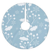 Jupon De Sapin En Polyester Brossé Noël Holly Feuilles Et Berries (Devant)