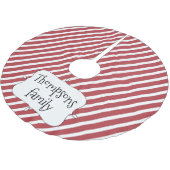Jupon De Sapin En Polyester Brossé Noël joli rayé rouge Personnalisé (Angle)