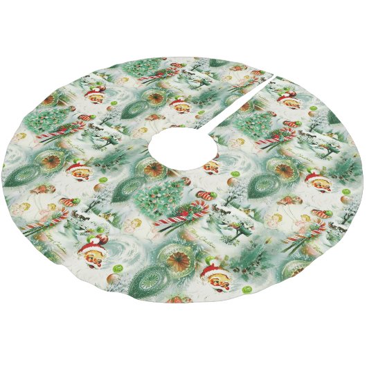 Jupon De Sapin En Polyester Brossé Noël Kitschmas nostalgique (Angle)