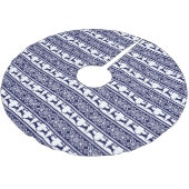 Jupon De Sapin En Polyester Brossé Noël, le bleu et le blanc scandinave (Angle)