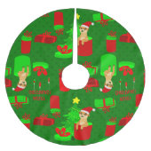 Jupon De Sapin En Polyester Brossé noël meerkat père Noël (Devant)