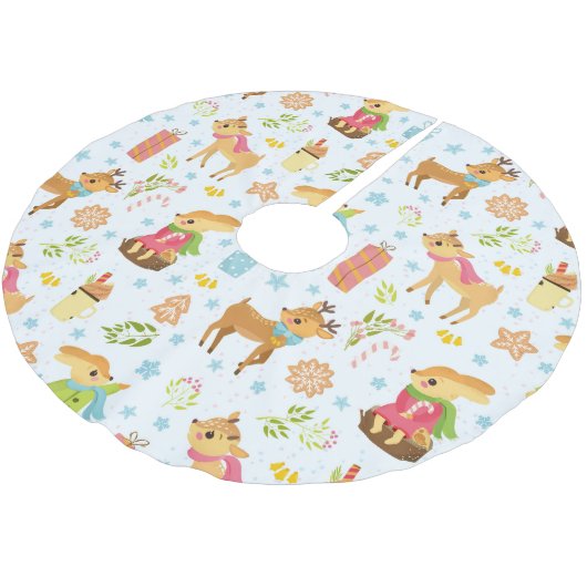 Jupon De Sapin En Polyester Brossé Noël mignon (Angle)