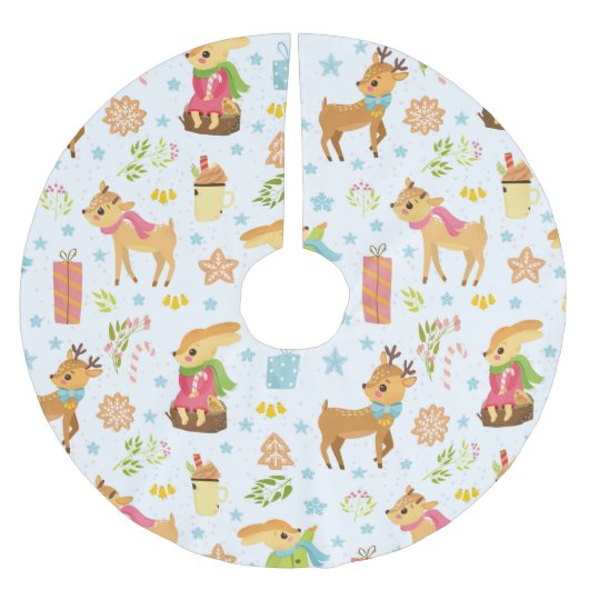 Jupon De Sapin En Polyester Brossé Noël mignon (Devant)