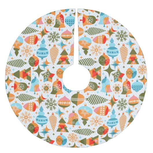 Jupon De Sapin En Polyester Brossé Noël moderne (Devant)