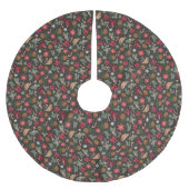 Jupon De Sapin En Polyester Brossé Noël naturel Ditsy (Devant)