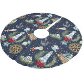 Jupon De Sapin En Polyester Brossé Noël nautique (Angle)