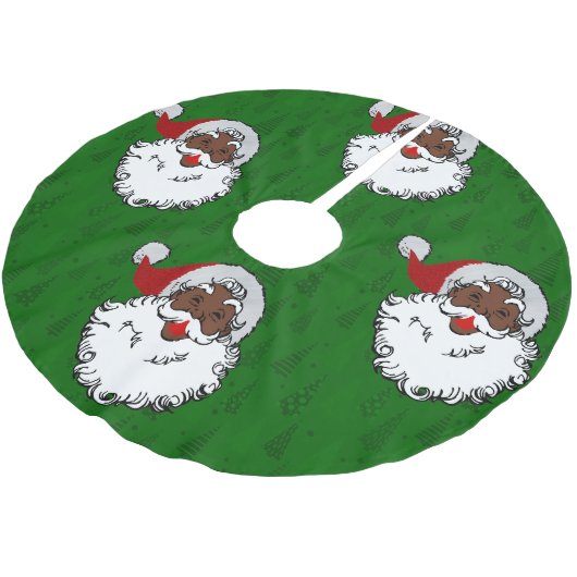 Jupon De Sapin En Polyester Brossé noël noir santa claus (Angle)