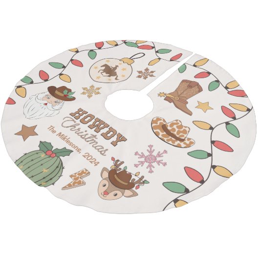 Jupon De Sapin En Polyester Brossé Noël occidental rustique (Angle)