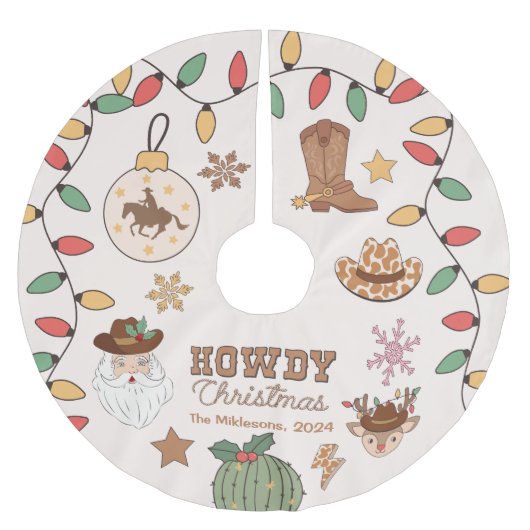 Jupon De Sapin En Polyester Brossé Noël occidental rustique (Devant)