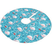 Jupon De Sapin En Polyester Brossé Noël père Noël flamant (Angle)