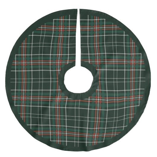 Jupon De Sapin En Polyester Brossé Noël Plaid Forest Green Red White Motif (Devant)