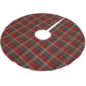 Jupon De Sapin En Polyester Brossé Noël plaid rouge turquoise tartan traditionnel (Angle)