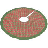Jupon De Sapin En Polyester Brossé Noël Plaid Rouge, Vert, Or Étoiles (Angle)