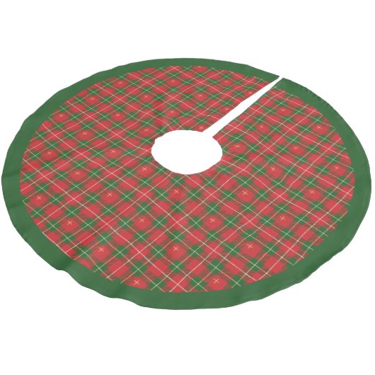 Jupon De Sapin En Polyester Brossé Noel Plat Irlandais Rouge (Angle)