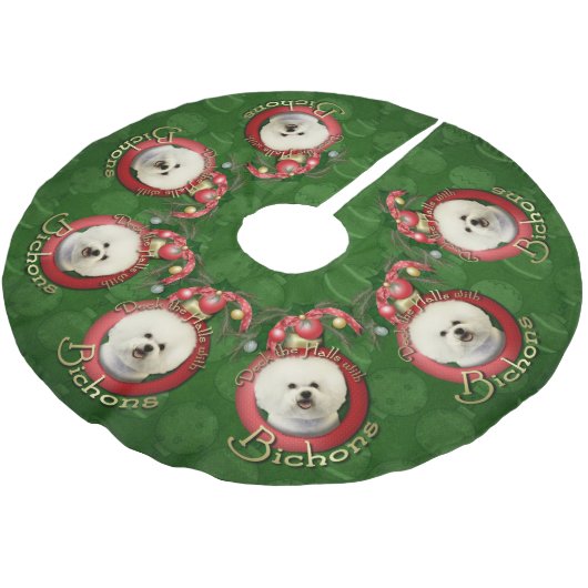 Jupon De Sapin En Polyester Brossé Noël - plate-forme les halls - Bichons (Angle)