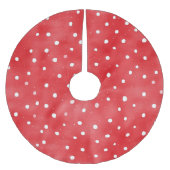 Jupon De Sapin En Polyester Brossé Noël Points Rouges Blancs (Devant)