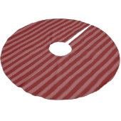 Jupon De Sapin En Polyester Brossé Noël Rayures Rouges Or (Angle)