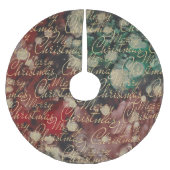 Jupon De Sapin En Polyester Brossé Noël Red Green Gold griffes (Devant)