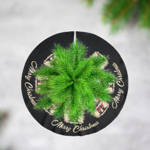 Jupon De Sapin En Polyester Brossé Noël Retro Père Noël