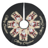 Jupon De Sapin En Polyester Brossé Noël Retro Père Noël (Devant)