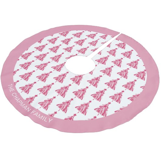 Jupon De Sapin En Polyester Brossé Noël rose (Angle)