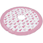 Jupon De Sapin En Polyester Brossé Noël rose (Angle)