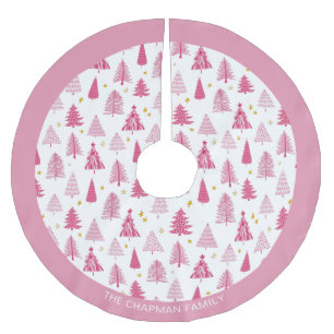 Jupon De Sapin En Polyester Brossé Noël rose