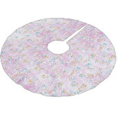 Jupon De Sapin En Polyester Brossé Noël rose floral chic (Angle)