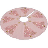 Jupon De Sapin En Polyester Brossé Noël rose or (Angle)