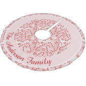 Jupon De Sapin En Polyester Brossé Noël rose sucre de canne (Angle)