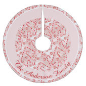 Jupon De Sapin En Polyester Brossé Noël rose sucre de canne (Devant)