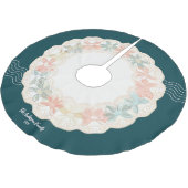 Jupon De Sapin En Polyester Brossé Noël Rose Vert Rétro (Angle)