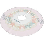 Jupon De Sapin En Polyester Brossé Noël Rose Vert Rétro (Angle)