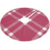Jupon De Sapin En Polyester Brossé Noël Rouge et blanc Plaid Farmhouse Country Cute (Angle)