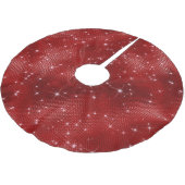 Jupon De Sapin En Polyester Brossé Noël rouge étincelant (Angle)