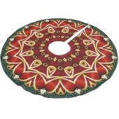 Jupon De Sapin En Polyester Brossé Noël Rouge Férié (Angle)