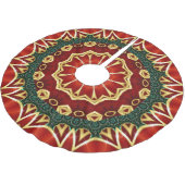 Jupon De Sapin En Polyester Brossé Noël Rouge Férié (Angle)
