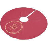 Jupon De Sapin En Polyester Brossé Noël Rouge or (Angle)