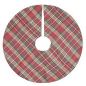 Jupon De Sapin En Polyester Brossé Noël rouge rustique plaid (Devant)