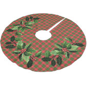 Jupon De Sapin En Polyester Brossé Noël Rouge, Vert, Blanc Plat (Angle)